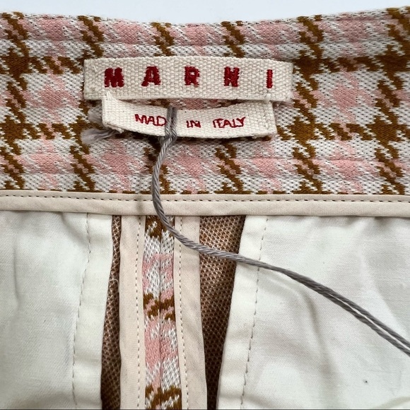 Marni NWT Natural Houndstooth Jacquard Kick-flare Pants Quiet Luxury Mocha Cream - Picture 5 of 15